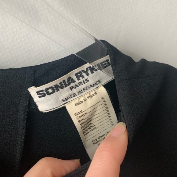 Vintage Sonia Rykiel Black Midi Shift Dress Bow - Picture 5 of 10